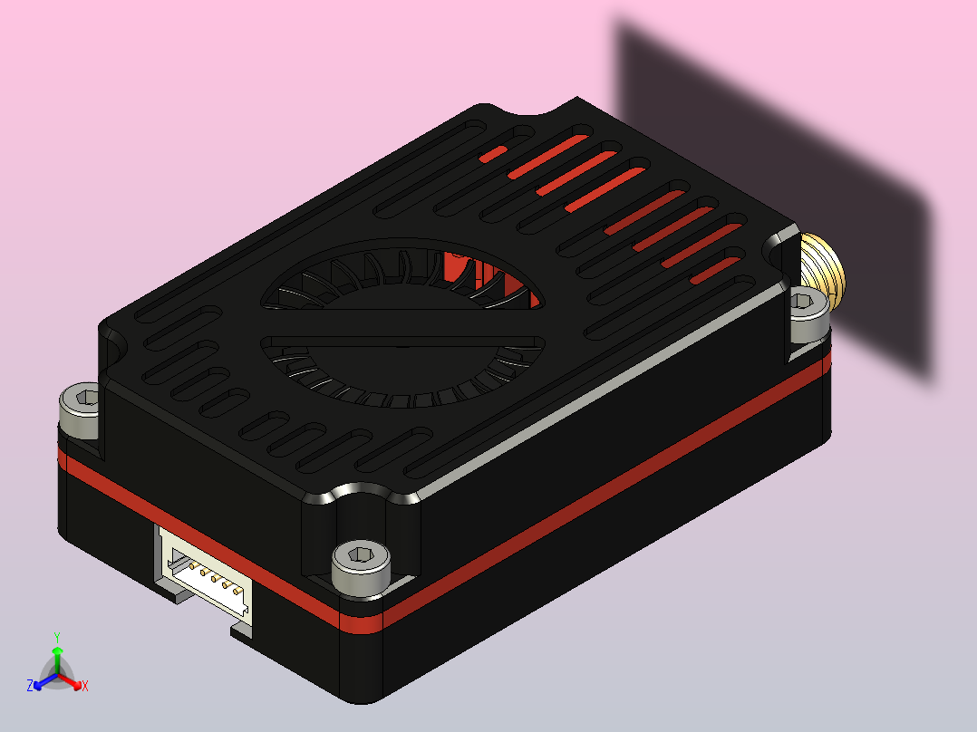 RushFPV 3.3G 4W VTX（飞行控制器）正等轴测图