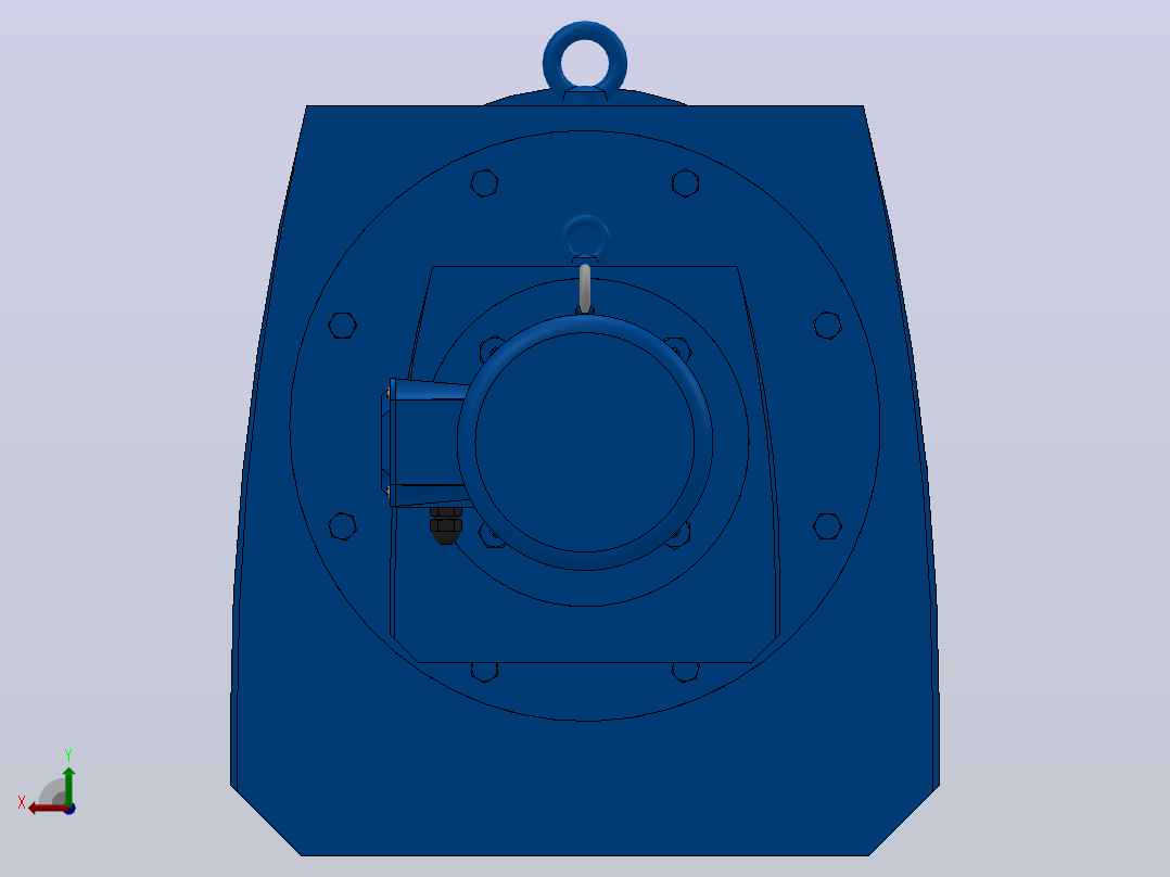 RF147R87法兰轴伸式组合型斜齿轮减速机RF147R87-Y1.5-4P-90L-M1-0°-Φ550后视图