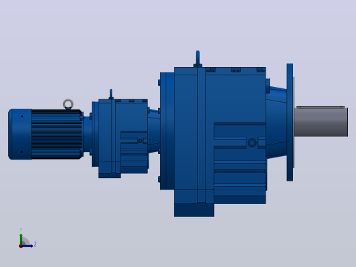 RF147R87法兰轴伸式组合型斜齿轮减速机RF147R87-Y1.5-4P-90L-M1-0°-Φ550左视缩略图