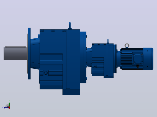 RF147R87法兰轴伸式组合型斜齿轮减速机RF147R87-Y1.5-4P-90L-M1-0°-Φ550右视缩略图