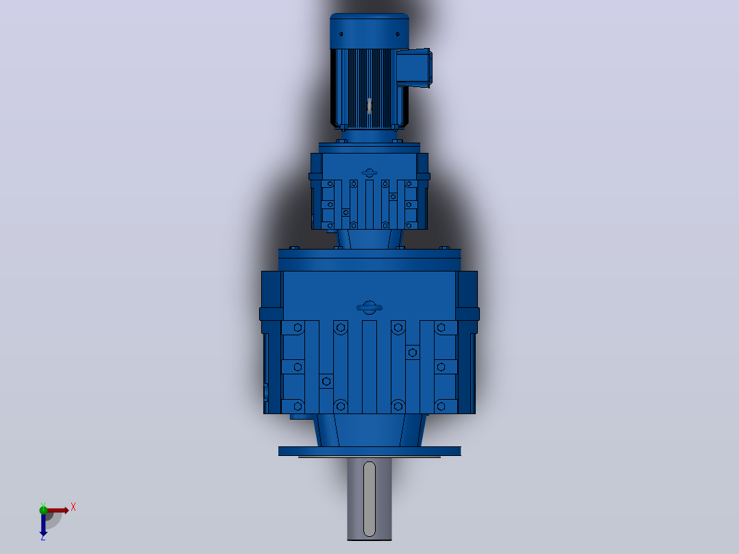 RF147R87法兰轴伸式组合型斜齿轮减速机RF147R87-Y1.5-4P-90L-M1-0°-Φ550俯视图