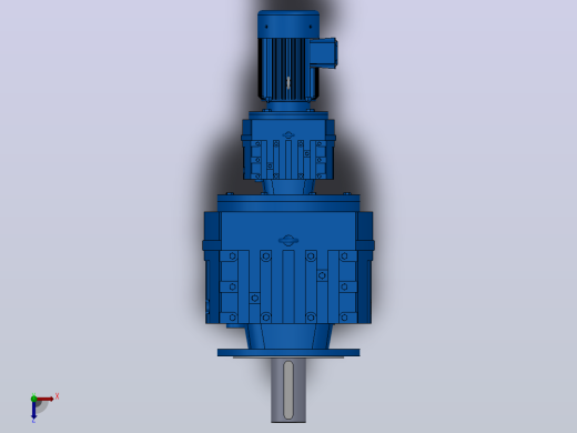 RF147R87法兰轴伸式组合型斜齿轮减速机RF147R87-Y1.5-4P-90L-M1-0°-Φ550俯视缩略图