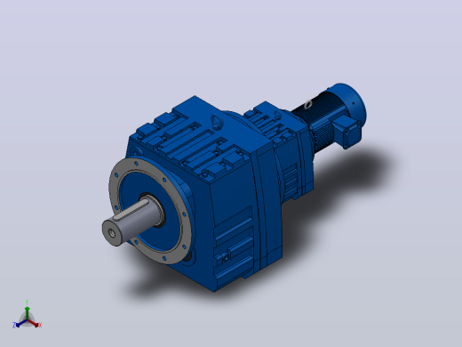 RF147R87法兰轴伸式组合型斜齿轮减速机RF147R87-Y1.5-4P-90L-M1-0°-Φ550正等轴测缩略图