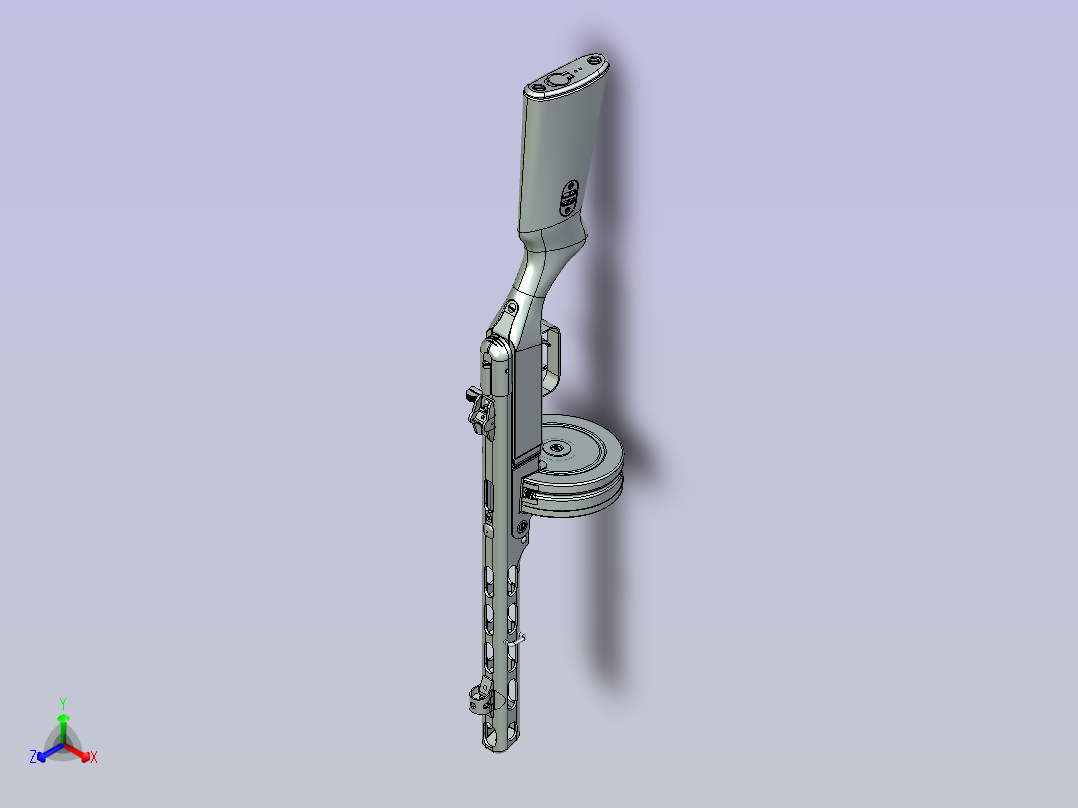 PPSh41 Submachine Gun二战苏联造波波沙冲锋枪正等轴测图