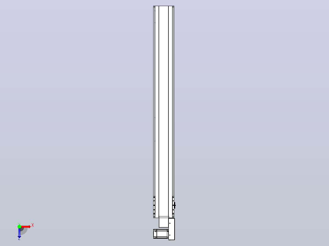 皮带直线轴半封闭可选导轨TPA-HNB-175D-140-L1500-MR-Y-P75-N3俯视图
