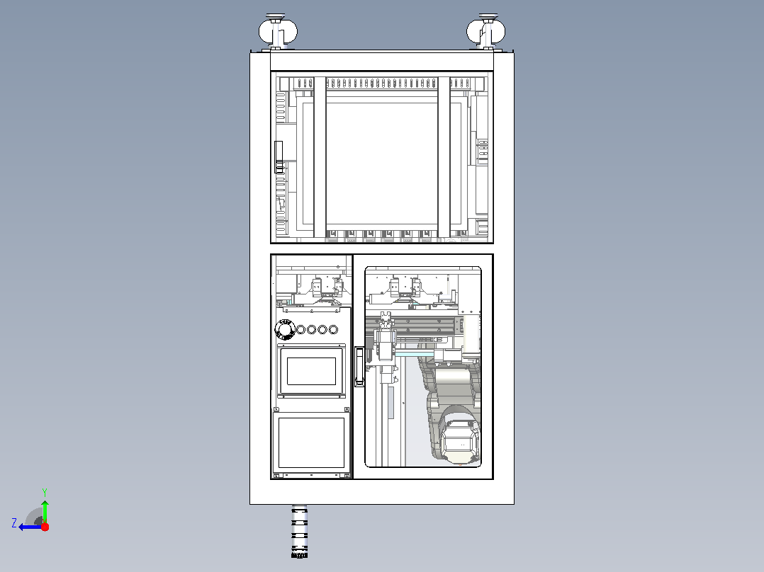 一款机器人自动化组装设备3D模型右视图