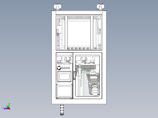 一款机器人自动化组装设备3D模型右视缩略图