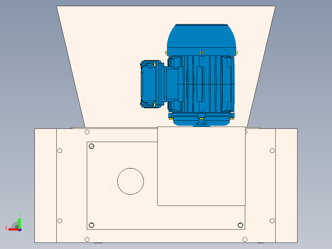 塑料破碎机零件装配图plastic-crusher-machine-1832-模型格式为 sw后视图
