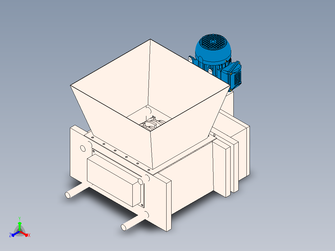 塑料破碎机零件装配图plastic-crusher-machine-1832-模型格式为 sw正等轴测图