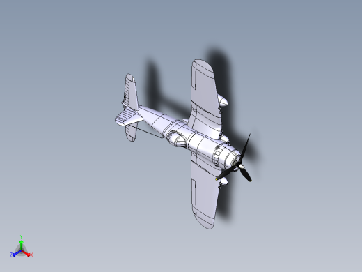 f4u-5n-corsair-vought CATIA STP IGS飞机