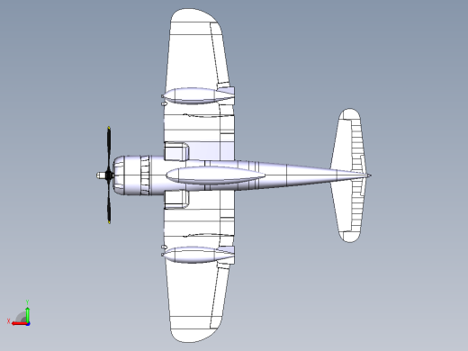 f4u-5n-corsair-vought CATIA STP IGS飞机后视缩略图