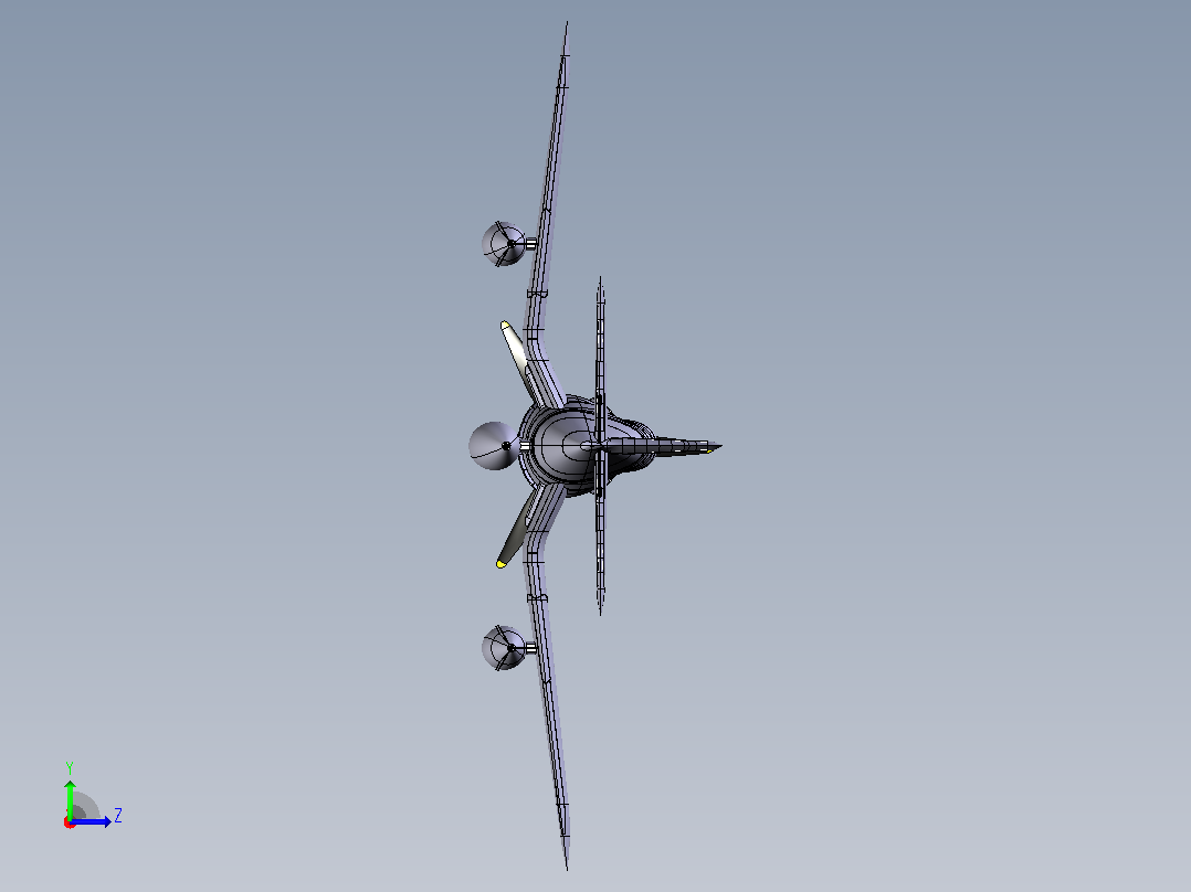f4u-5n-corsair-vought CATIA STP IGS飞机左视图