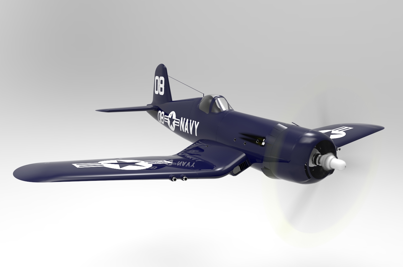 f4u-5n-corsair-vought CATIA STP IGS飞机