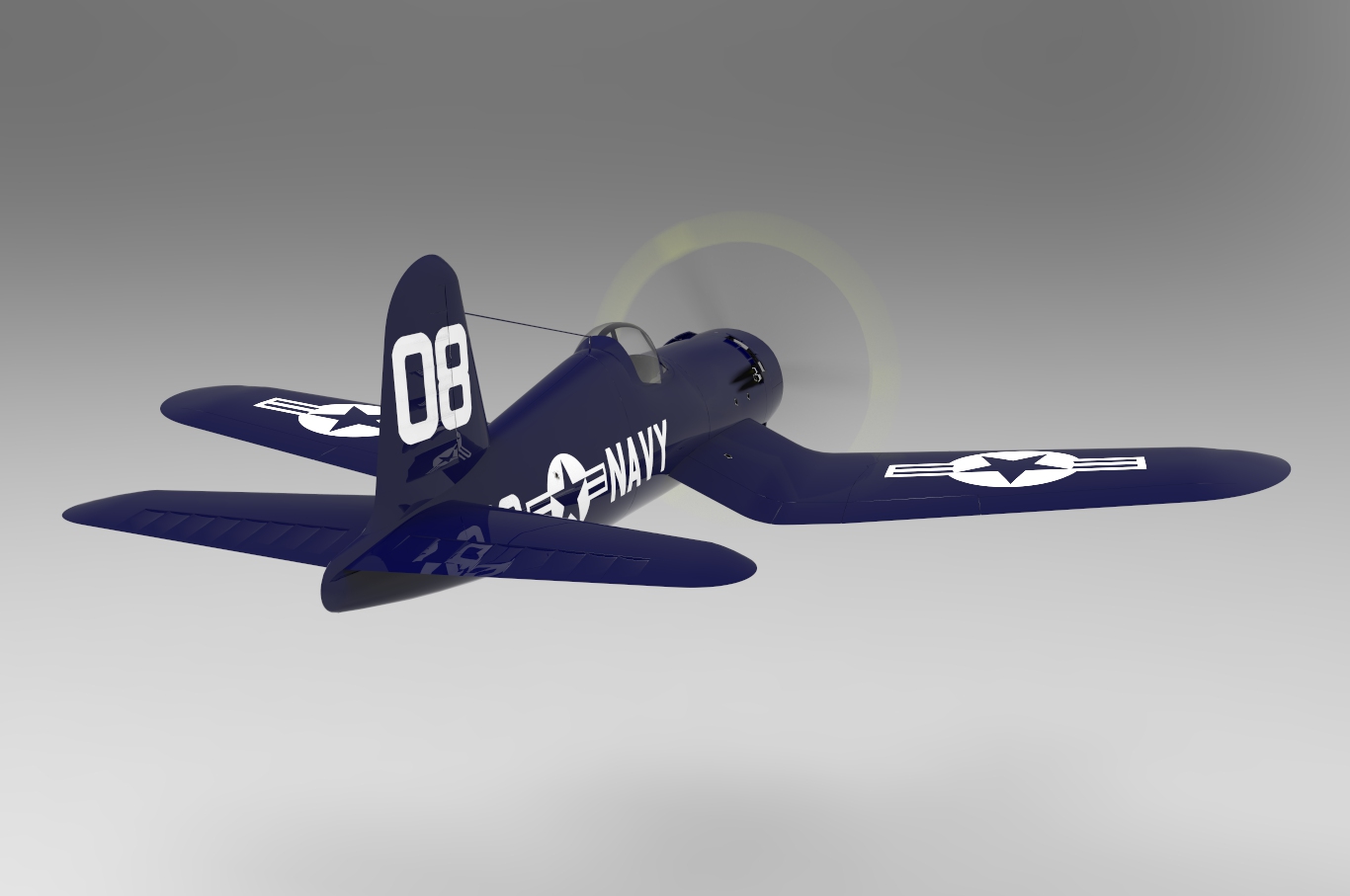f4u-5n-corsair-vought CATIA STP IGS飞机