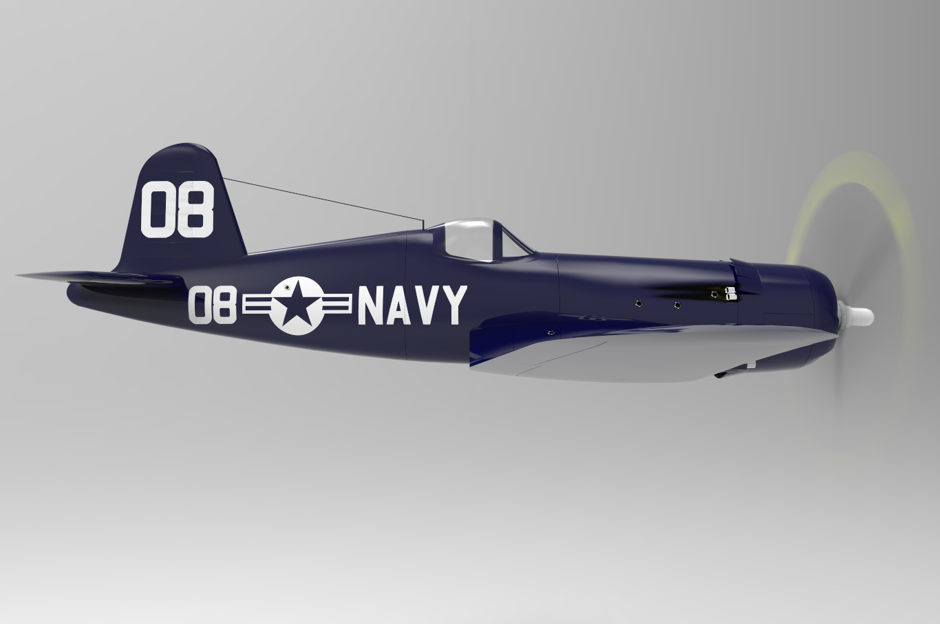 f4u-5n-corsair-vought CATIA STP IGS飞机