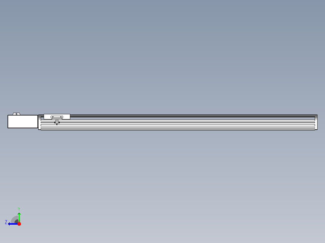 皮带直线轴半封闭可选导轨TPA-HNB-140D-120-L1150-MR-C-P40-N3右视图