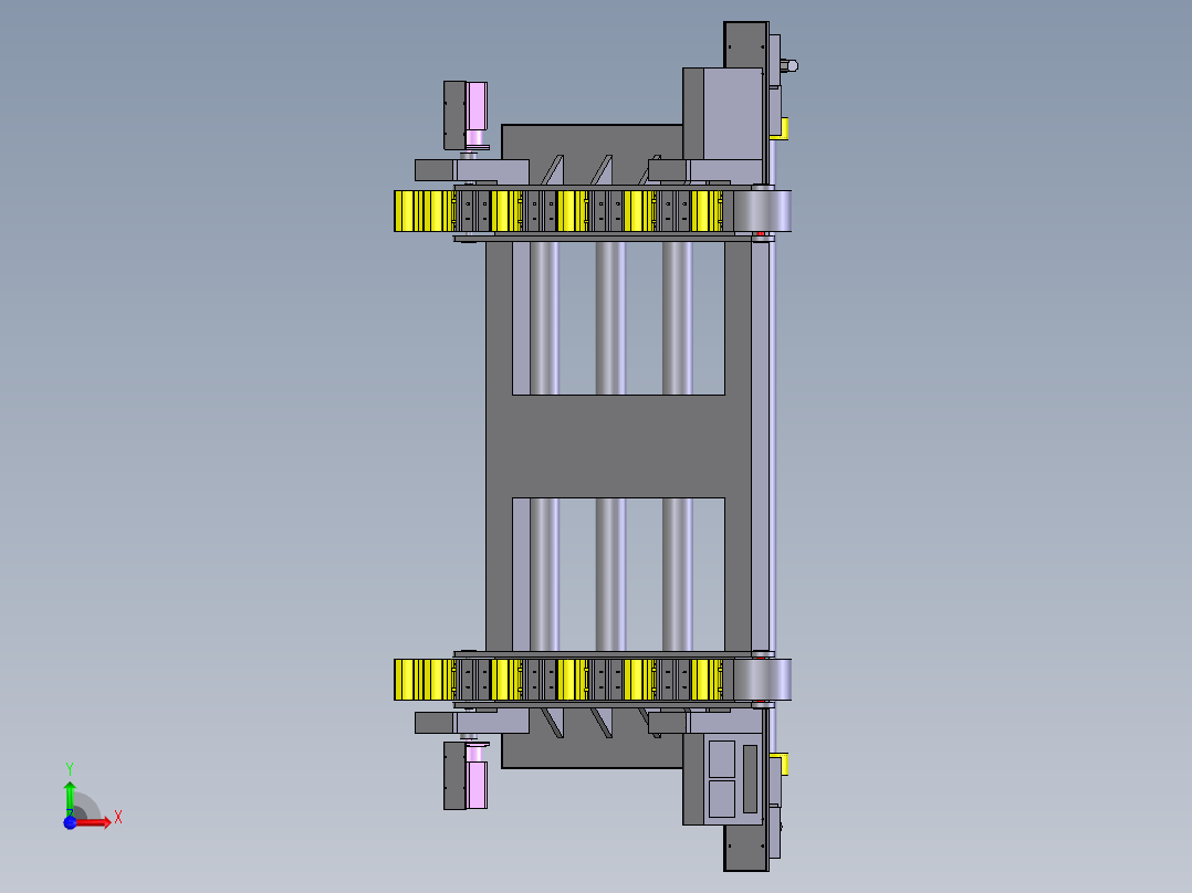 孔定位焊管传送装置前视图