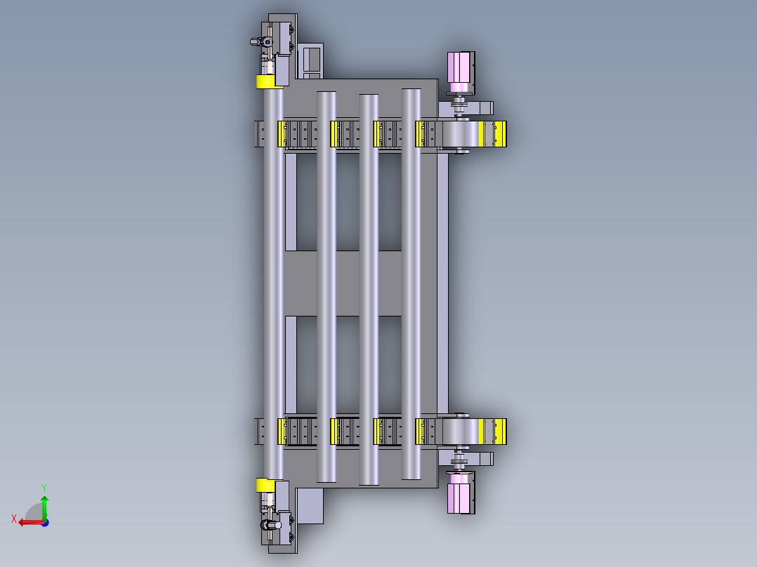孔定位焊管传送装置后视图