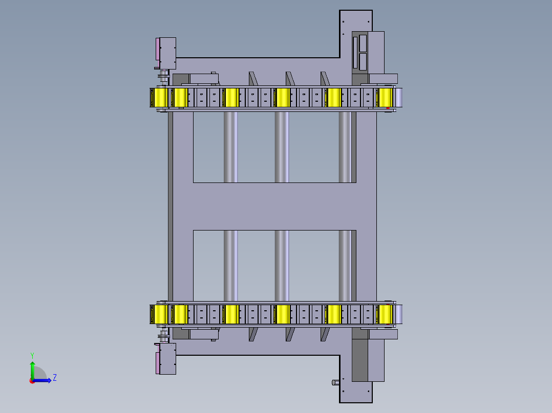 孔定位焊管传送装置左视图
