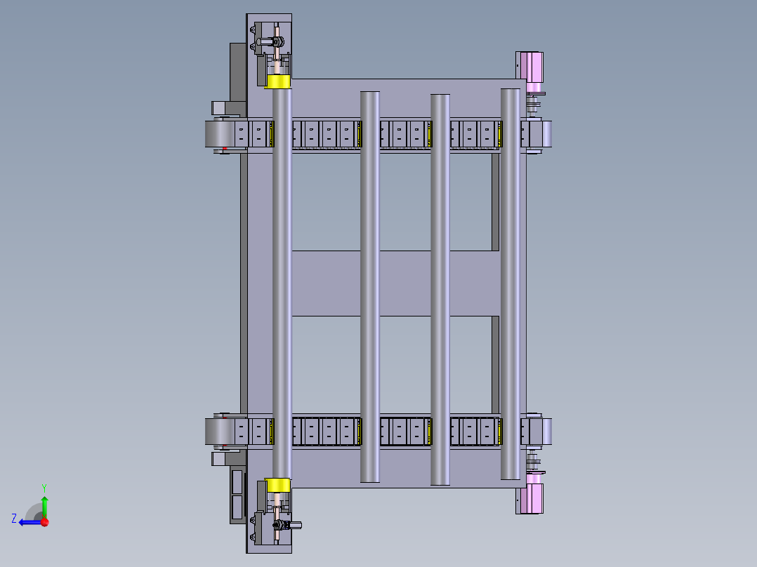 孔定位焊管传送装置右视图
