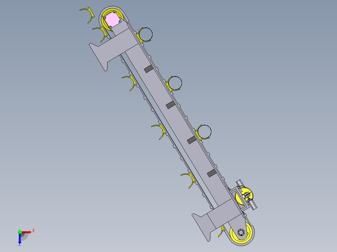 孔定位焊管传送装置俯视图