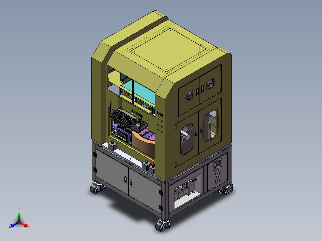 连接器自动点胶贴合设备sw15可编辑正等轴测图