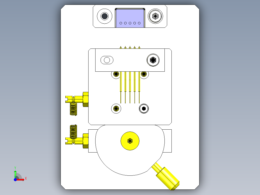 供电夹具前视图