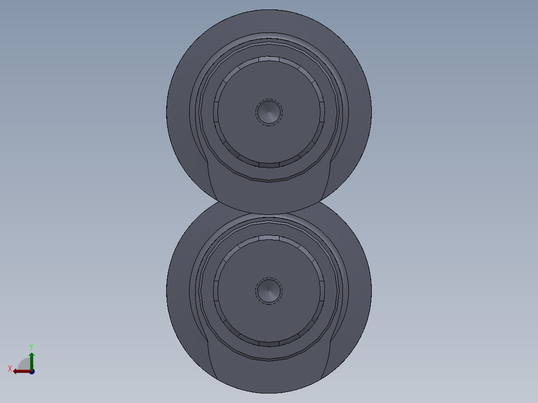 双螺杆膨化机的螺杆3D模型后视图