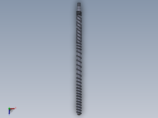 双螺杆膨化机的螺杆3D模型俯视缩略图