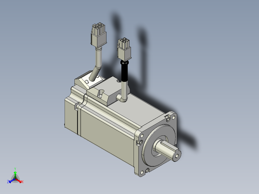 松下利器伺服400W电机正等轴测图