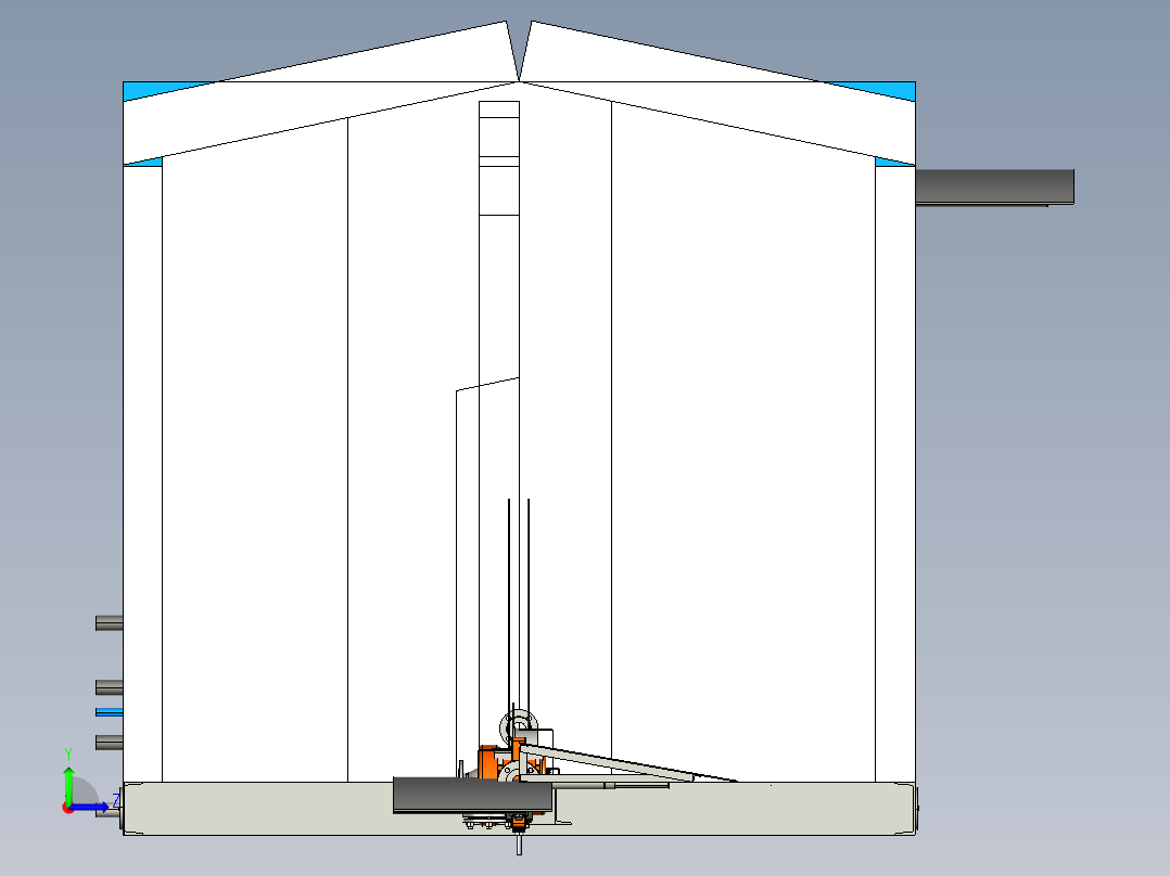 油田水的泵站左视图