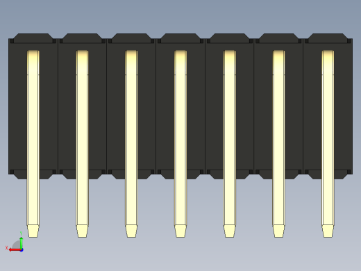 彩色公排针 100mil 2.54mm 系列-DS1022_black_3x07p_100mil_TypeD_rev1.0后视缩略图