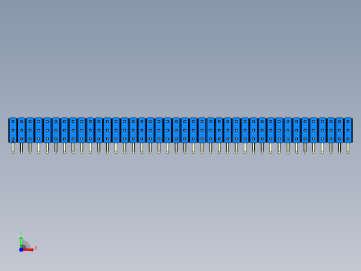彩色公排针 100mil 2.54mm 系列-DS1022_blue_3x40p_100mil_TypeD_rev1.0前视缩略图