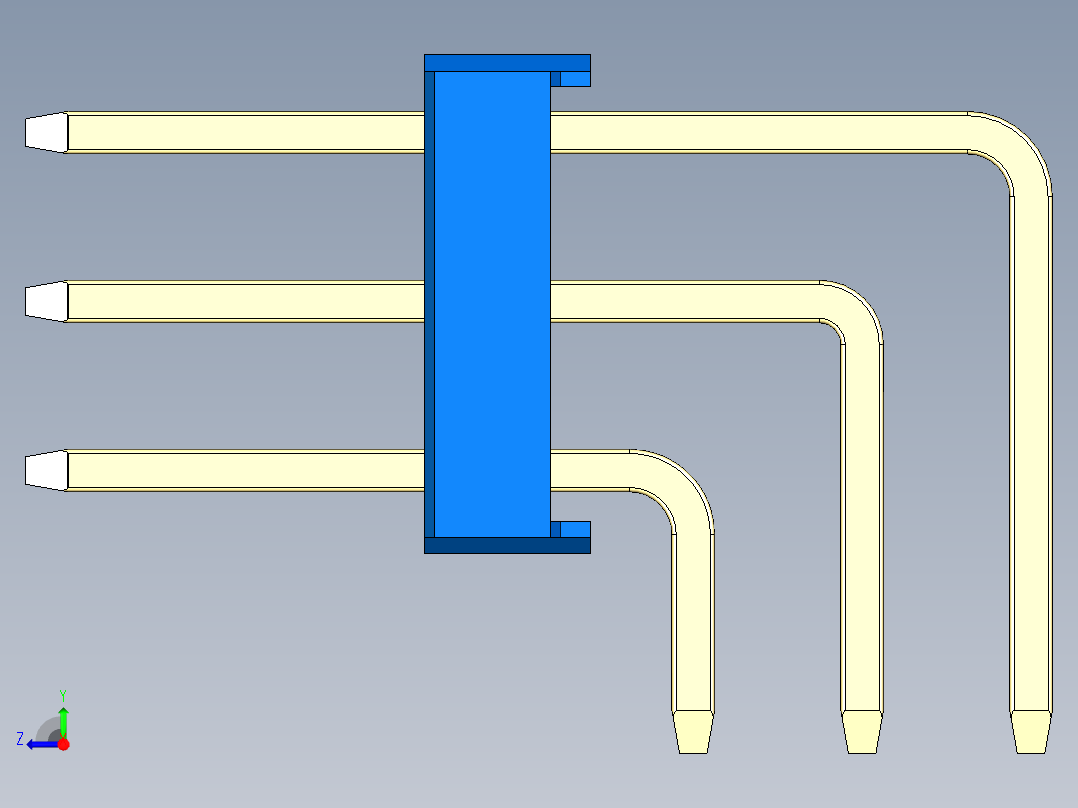 彩色公排针 100mil 2.54mm 系列-DS1022_blue_3x40p_100mil_TypeD_rev1.0右视图