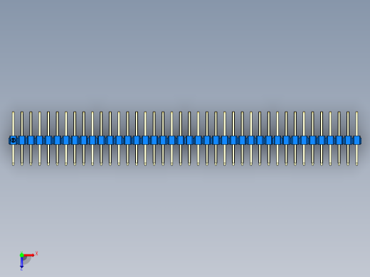 彩色公排针 100mil 2.54mm 系列-DS1022_blue_3x40p_100mil_TypeD_rev1.0俯视缩略图