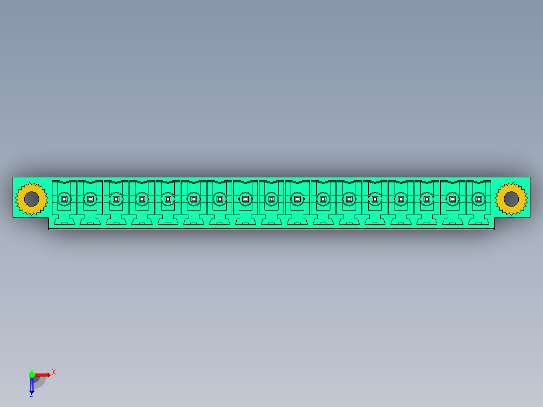 DEGSON 15EDG（公头） 3.5mm 螺钉锁紧，插拔式接线端子 FullPack-15EDGVM-3.5-17P-14-00AH俯视图
