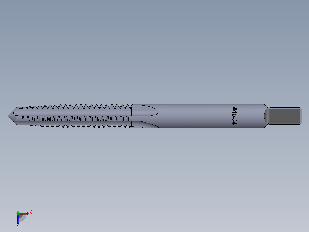 标准英制丝锥-Hand Tap 10-24 N1俯视图