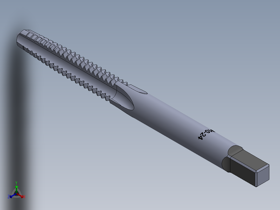 标准英制丝锥-Hand Tap 10-24 N1正等轴测图