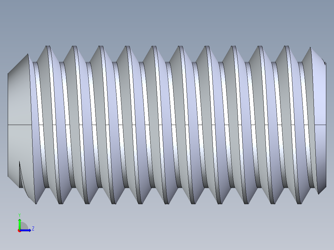 UNC 平头紧定螺钉-UNC SET SCREW 0.375 x0.750.STEP左视图