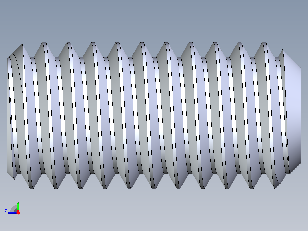 UNC 平头紧定螺钉-UNC SET SCREW 0.375 x0.750.STEP右视图