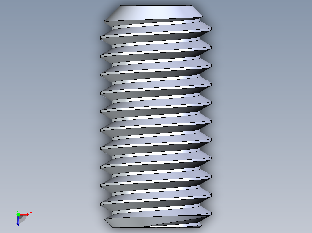 UNC 平头紧定螺钉-UNC SET SCREW 0.375 x0.750.STEP俯视图