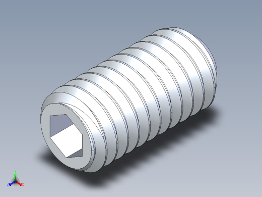 UNC 平头紧定螺钉-UNC SET SCREW 0.375 x0.750.STEP正等轴测缩略图