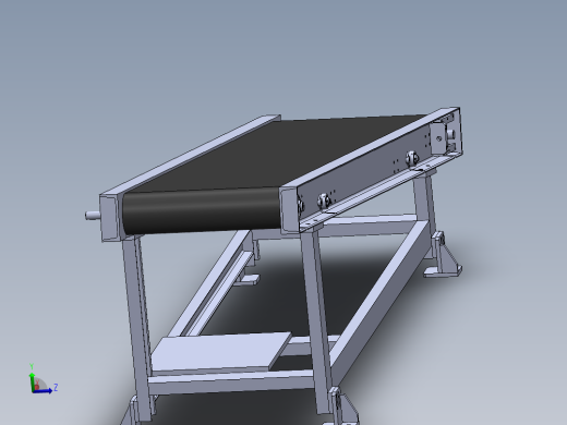 皮带式输送机3D图纸 非标自动化机械