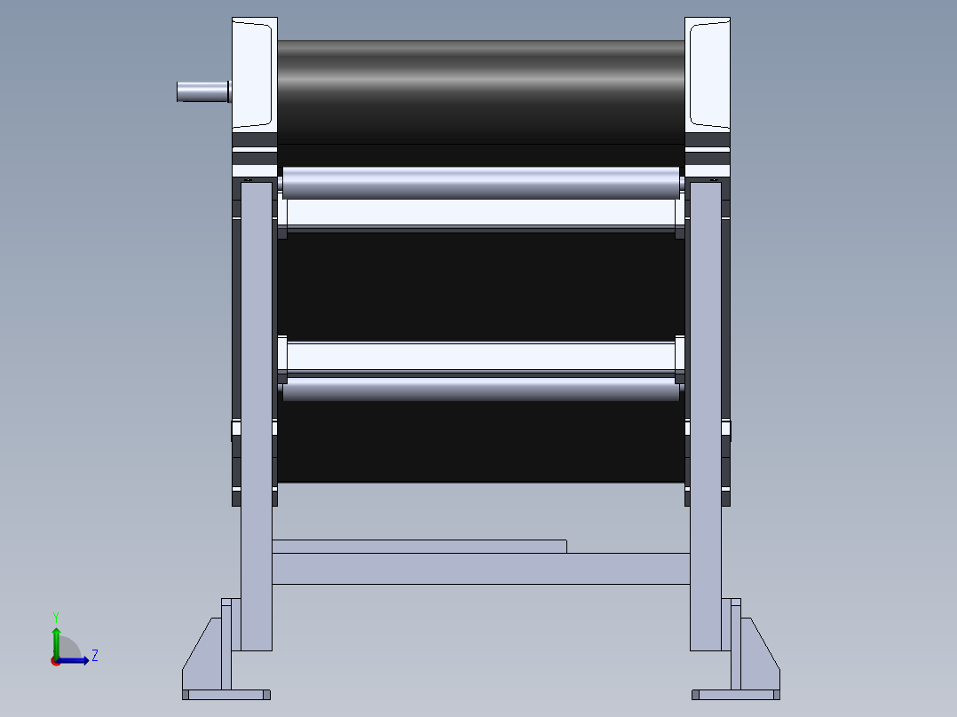皮带式输送机3D图纸 非标自动化机械左视图