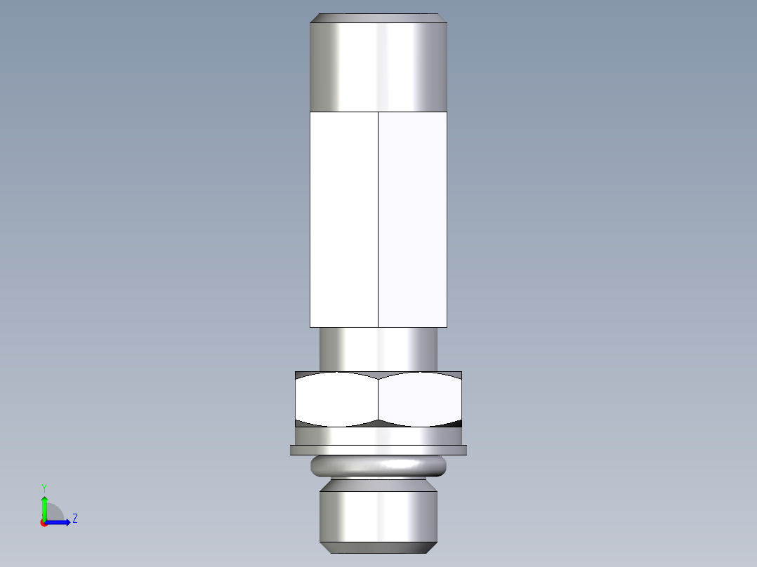 卡套式工业通用硬管接头EO_Adjustable_locknut_run_tee_LEE08LMOROMDCF左视图