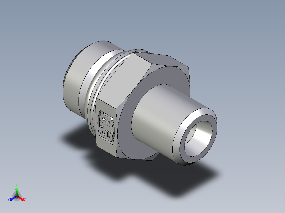 卡套式工业通用硬管接头EO_Male_Stud_connector_GEO04LLM10X1OMDCF正等轴测图