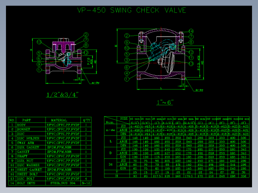 VP 450 摆动单向阀