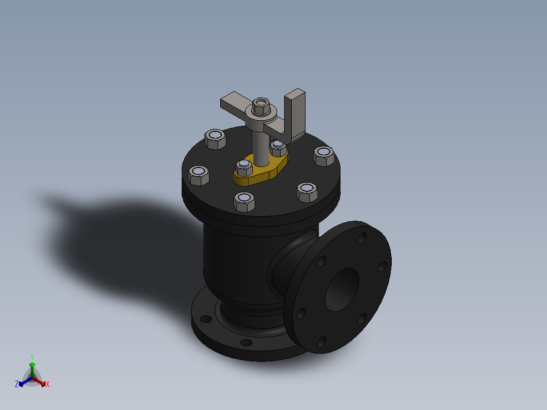 饲料止回阀正等轴测图