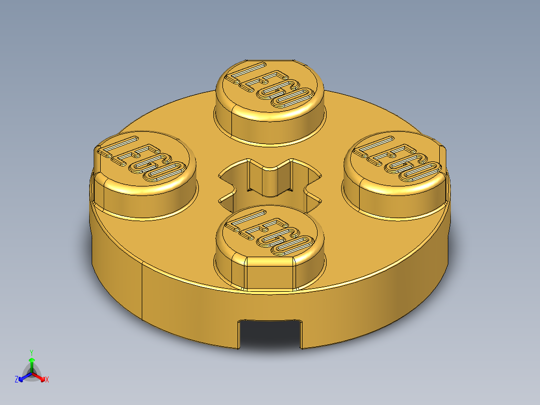 乐高零件 4032 板 2 x 2 圆形-4032 Curry Plate 2 x 2 Round.STEP
