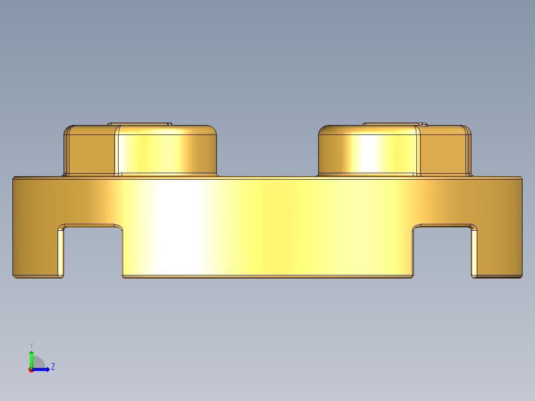 乐高零件 4032 板 2 x 2 圆形-4032 Curry Plate 2 x 2 Round.STEP左视图